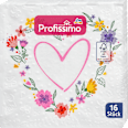 Geprägte Cocktailservietten "Blooming Heart" (25x25 cm) Profissimo