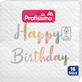 Geprägte Cocktailservietten "Lovely Birthday" (25x25 cm) Profissimo