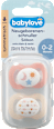 Schnuller für Neugeborene symmetrisch, Silikon, peach/creme, 0-2 Monate babylove