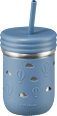 Trinkhalmbecher aus Edelstahl mit Silikon blau, 250 ml babylove