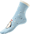 ABS Socken XMAS mit Pinguin-Motiv blau Gr. 39-42 Fascino