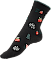 Socken XMAS mit Weihnachts-Muster schwarz Gr. 39-42 Fascino