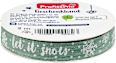 Geschenkband  grün mit Schriftzug "let it snow" Profissimo
