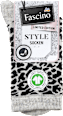 Socken mit Leo-Muster & Bio-Baumwolle grau & schwarz Gr. 39-42 Fascino