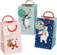 Geschenktasche mini hoch Eisbär/Pinguin/Weihnachtsmann Profissimo
