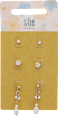 Ohrstecker-Set mit Perlen Anhänger (3 Paar) SHE