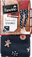 Leggings XMAS mit Weihnachts-Muster blau Gr. 42/44 Fascino