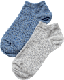 Sneakersocken mit Bio-Baumwolle blau + grau Gr. 35-38 Fascino