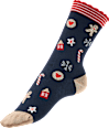 Socken XMAS mit Weihnachts-Muster blau Gr. 35-38 Fascino