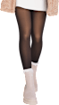 Leggings Secret Style mit Innenfleece & Transparent-Optik schwarz Gr. 38/40 Fascino