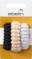 Haargummis gerippt schwarz, beige & grau ebelin