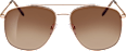 Sonnenbrille Erwachsene Pilot, goldenes Gestell, hellbraun getönte Gläser SUNDANCE