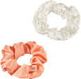 Scrunchies Spitze, weiß/koralle Langhaarmädchen