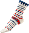 Socken mit Norweger-Muster weiß & blau & rot Gr. 35-38 Fascino