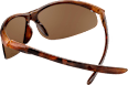 Sonnenbrille Erwachsene braunes Gestell, braun getönte schräge Gläser, Havana Optik SUNDANCE