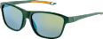 Sonnenbrille Erwachsene grünes Metallic-Gestell, verspiegelte Gläser SUNDANCE
