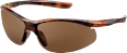 Sonnenbrille Erwachsene braunes Gestell, braun getönte schräge Gläser, Havana Optik SUNDANCE