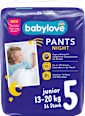 Nočne hlačne plenice junior, 13-20 kg babylove