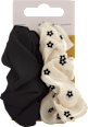 Gumičky do vlasov Scrunch - čierna a krémová s-he stylecollection