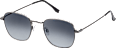 Sonnenbrille Erwachsene graues Metallgestell, schwarz getönte Gläser SUNDANCE