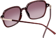 Sonnenbrille Damen dunkelrot transparent mit goldenen Details SUNDANCE
