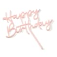 Kuchendekoration "Happy Birthday" aus Acryl, rosa dm home