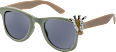 Sonnenbrille Kids olivgrünes Gestell mit Giraffe, braune Bügel SUNDANCE