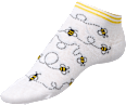 Sneakersocken mit Bienen-Motiv weiß & gelb Gr. 35-38 Fascino