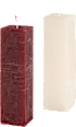 Stumpenkerze quadratisch rustik 150/40 elfenbein/bordeaux Profissimo