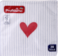 Troslojne salvete - motiv: srce, 25x25cm Profissimo