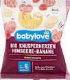 Bio chrumkavé srdiečka malina-banán babylove