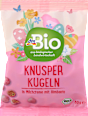 Bio hrustljave kroglice v mlečni kremi z malinami dmBio