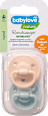Schnuller Latex rund, Gr 1, beige/mint, von Geburt an  babylove nature