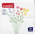 Ubrusi, 3–slojni, motiv srca u obliku cvijeta, 25 x 25 cm Profissimo