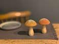 Holzpilz, Samt beglittert, beige Dekorieren & Einrichten