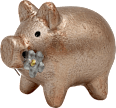 Keramikschwein mit Kleeblatt, roségold/metallic Dekorieren & Einrichten