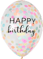 Luftballon-Set "Happy Birthday" Konfetti-Mix, Pastell  Dekorieren & Einrichten