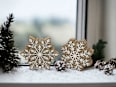 Holzschneeflocke, natur-weiß Dekorieren & Einrichten