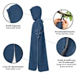 Badetuch Poncho marineblau aus Mikrofaser Gr. L FIT-FLIP