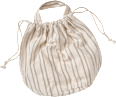 Stoffbeutel-Set mit Henkel/Kordelzug aus Bio-Baumwolle, Streifen/natur (32x24x20 cm) Vito & Joe