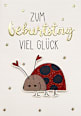 Grußkarte Geburtstag Marienkäfer CACTUS