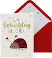 Grußkarte Geburtstag Marienkäfer CACTUS