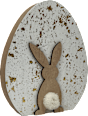 Holzei mit Hasenapplikation, Goldsprenkel, weiß-gold-natur Dekorieren & Einrichten