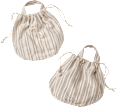 Stoffbeutel-Set mit Henkel/Kordelzug aus Bio-Baumwolle, Streifen/natur (32x24x20 cm) Vito & Joe