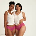 Periodenunterwäsche Hipser Allover Lace Hot Pink, Gr. 32-34 ooia