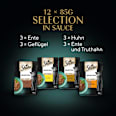 Nassfutter Katze, Huhn, Ente & Truthahn, Selection in Sauce - Geflügel Variation, Multipack (12x85 g) Sheba