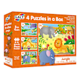 Set 4 puzzle-uri cu animale din junglă galt