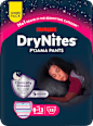 Pyjama Pants Teen (30-48 kg) rosa Jumbo Pack HUGGIES DryNites