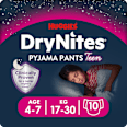 Pieluchomajtki na noc dla dziewczynek 4-7 lat HUGGIES DryNites