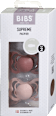 Silikonska duda SUPREME, 6m+, Woodchuck & Blush, velikost: 2 BIBS
